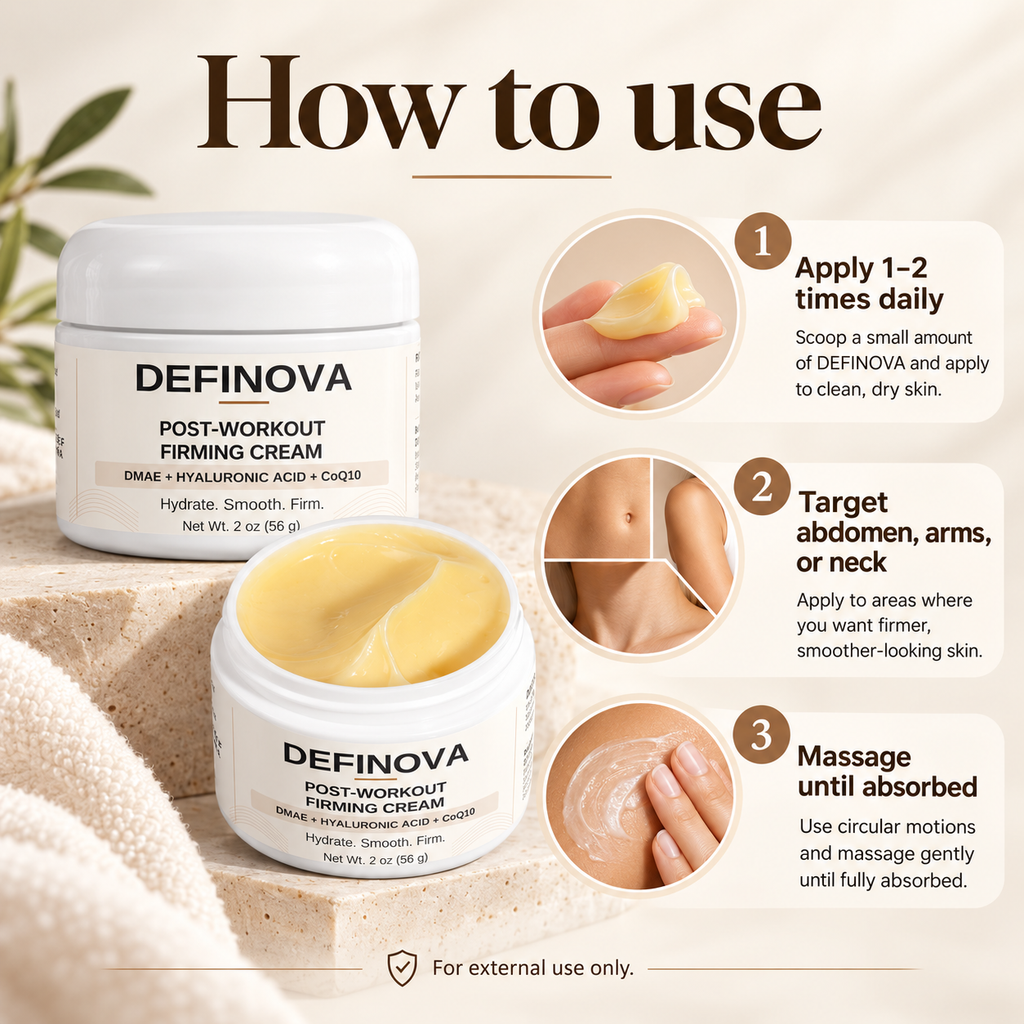 How to use DEFINOVA Post-Workout Firming Cream