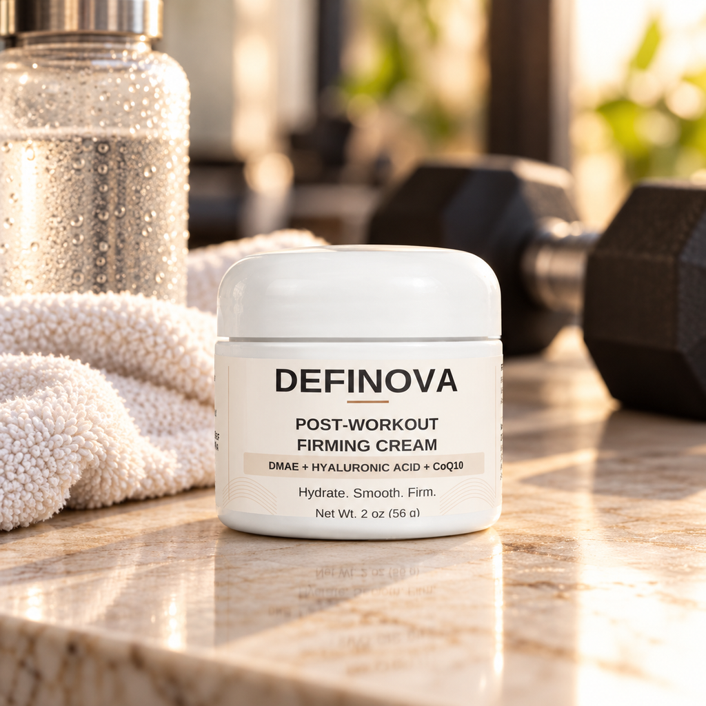 DEFINOVA Post-Workout Firming Cream in a post-workout setting