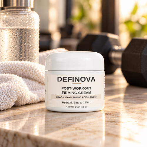 DEFINOVA Post-Workout Firming Cream in a post-workout setting
